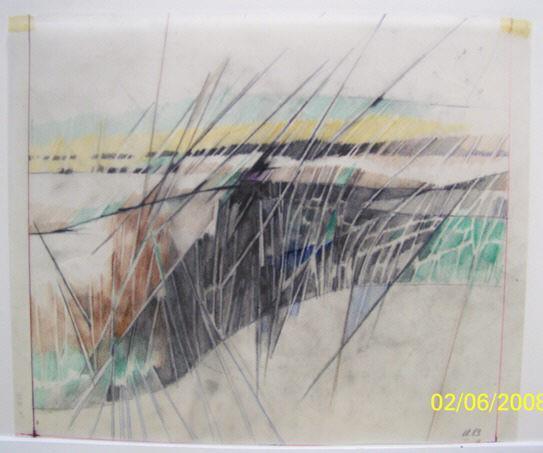 4º e 5º matriz/ indicação das passagens -7º gravura (estudo para o álbum de litografias Territórios imaginários) by Renina Katz